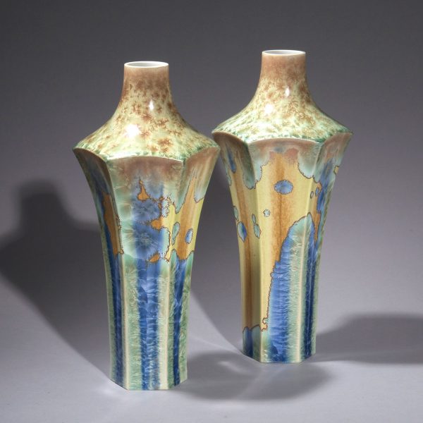 Sèvres, Vasenpaar mit Kristallglasur, um 1900