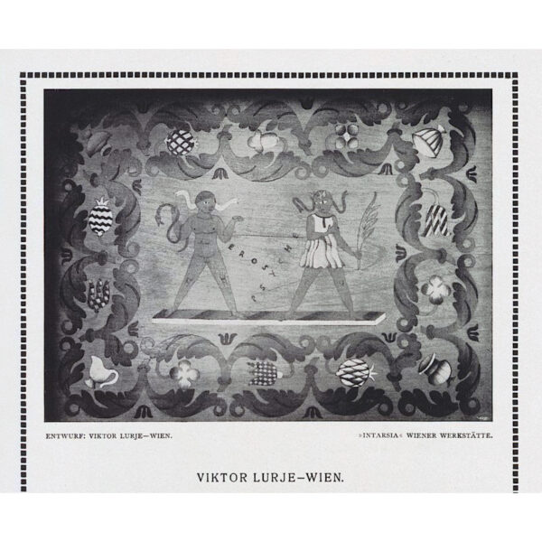 Victor Lurje für die Wiener Werkstätte 1920, Große Holzkassette mit Intarsien und Edelholzfurnier
